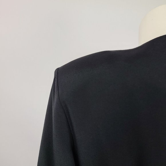 Vintage Black Button Up Pleated Waist Blazer Size S - Picture 9 of 12